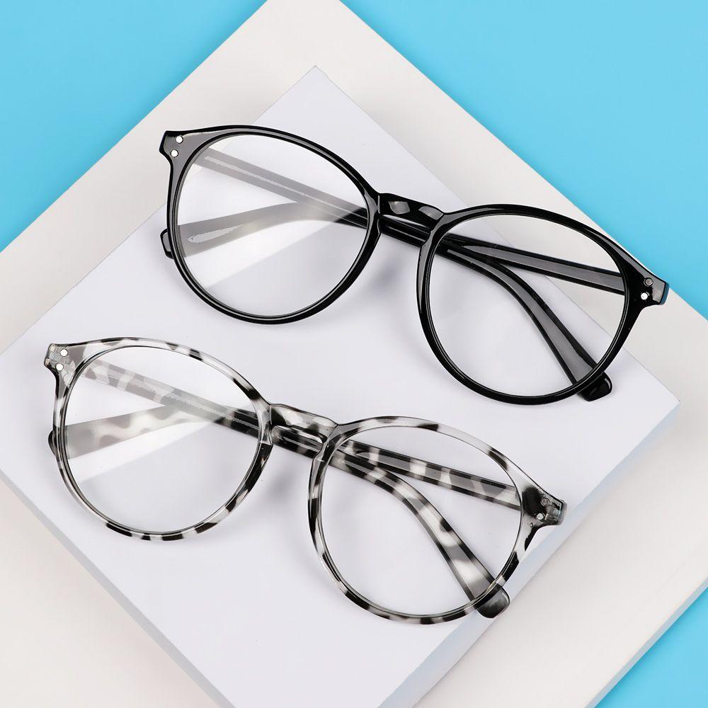 Unisex UV Protection Black Anti Blue Light Vintage Eyeglasses Myopia Glasses Flat Mirror Eyewear
