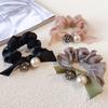 Trendy and Charming Headband for Women, Minimalist New Arrival Hair Tie with Rhinestones and Pearls, Ponytail Hair Ring