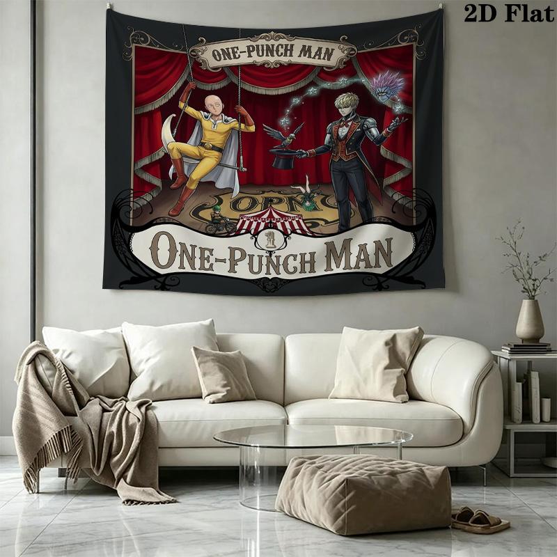 Onepunch Man Wall Tapestry Aesthetic Wall Hanging Printed Fabric Blanket Decorative Tapestries For Bedroom Living Room Home Decor