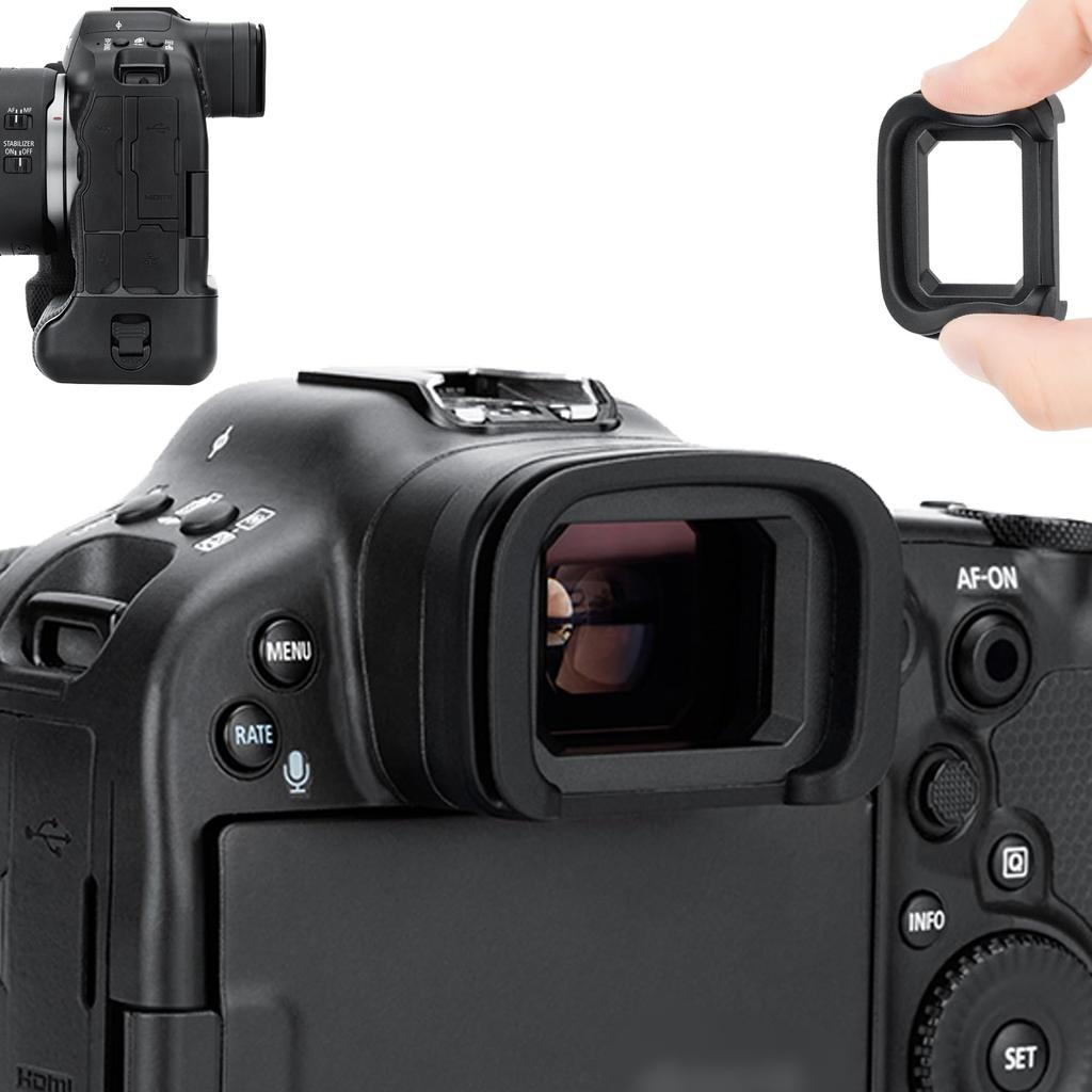 Наглазник JJC, совместимый с Canon, совместимый с камерой Canon EOS R3, силиконовый защитный окуляр видоискателя, черный окуляр ER-H
