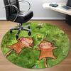 1PC Monkey Grass Office Round Area Rug,  Mat Suitable ForOffice, Under Office Chairs Bedroom Living Room Home Decor, Room Deco