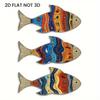 3 шт./набор Морская деревянная рыба Настенное украшение Фермерский дом Рустик Красочная рыба Настенное искусство Скульптура Дом Гостиная Ванная комната Настенный декоративный знак