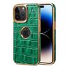 Чехол Denior Apple 15Pro из кожи, наклейка для мобильного телефона, iPhone14ProMax, узор крокодила, гальваническое покрытие, защитный чехол