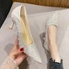 Shoes for Women's Wedding Bridal Shoes 2025 Crystal Elegant Pointed Toe Thin High Heel Sexy Women's Party Shoe Pumps Women Shoe