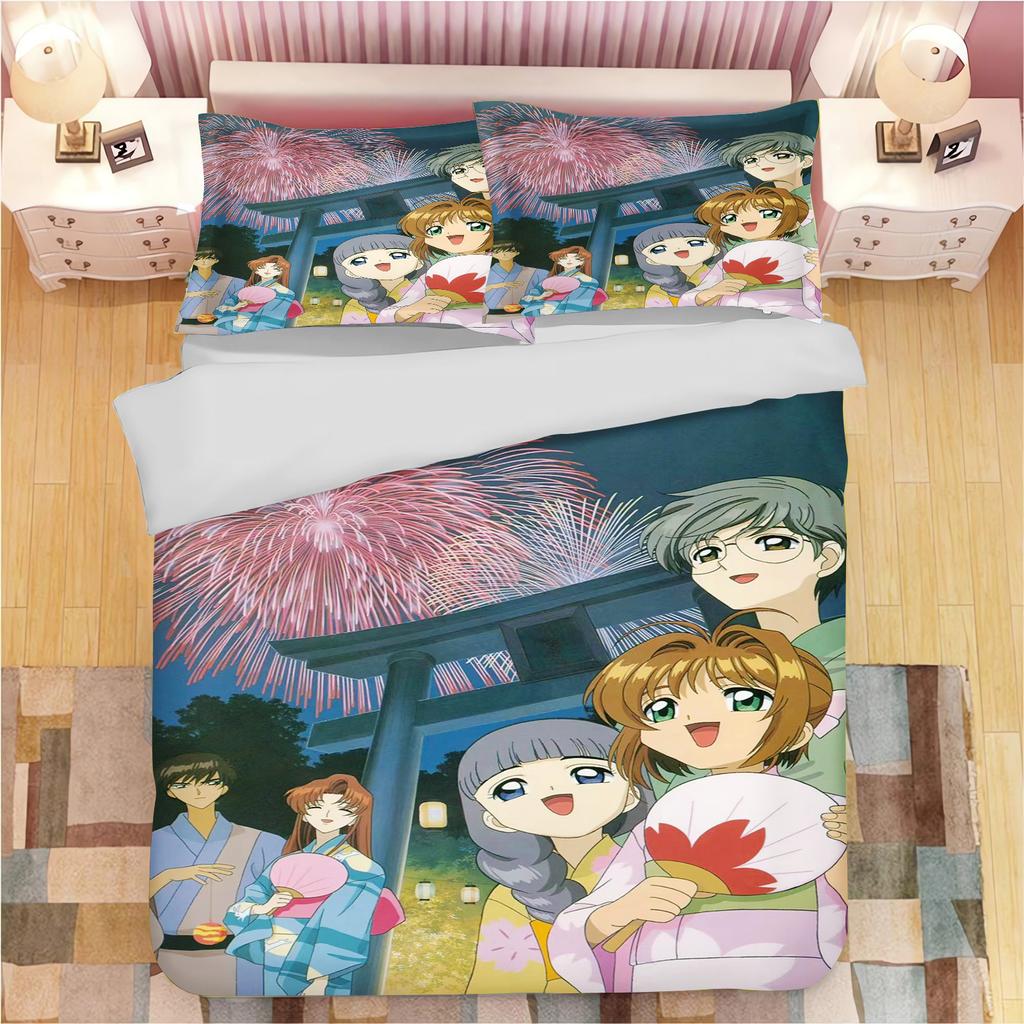 Аниме Наволочки с принтом Cardcaptor Sakura для взрослых и детей Пододеяльник Одеяло Домашняя мода Мальчики Девочки 3D Постельное белье
