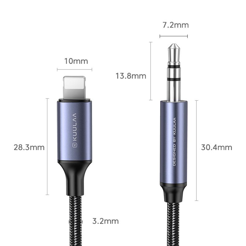 Кабель Kuulaa, Jack 3,5 мм/Lightning