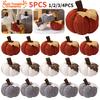 1-5PCS Small Pumpkins Home Decor Knit Knitted Pumpkin Reusable Seasonal Charm Cozy Warm Decorative Ornaments Crochet Pumpkins