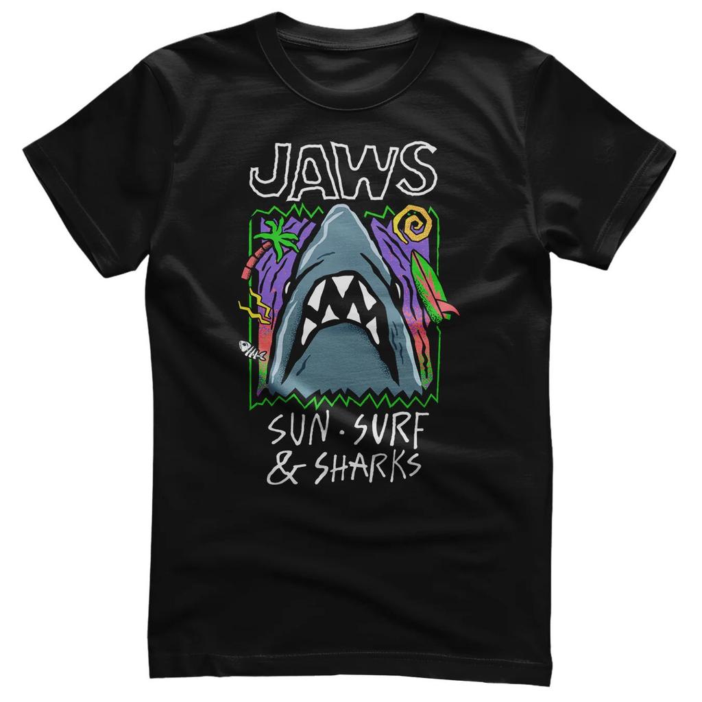Maglietta Da Uomo Ufficialmente Licenziata JAWS Sun Surf Sharks
