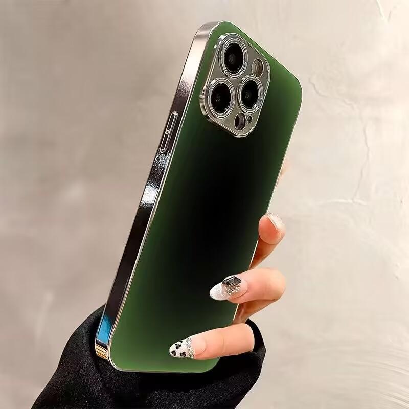 Чехол для телефона "Каменные чернила" Роскошная стеклянная крышка для iPhone 17 Air 16 15 14 13 12 Pro Max Plus Защита камеры Жесткий корпус