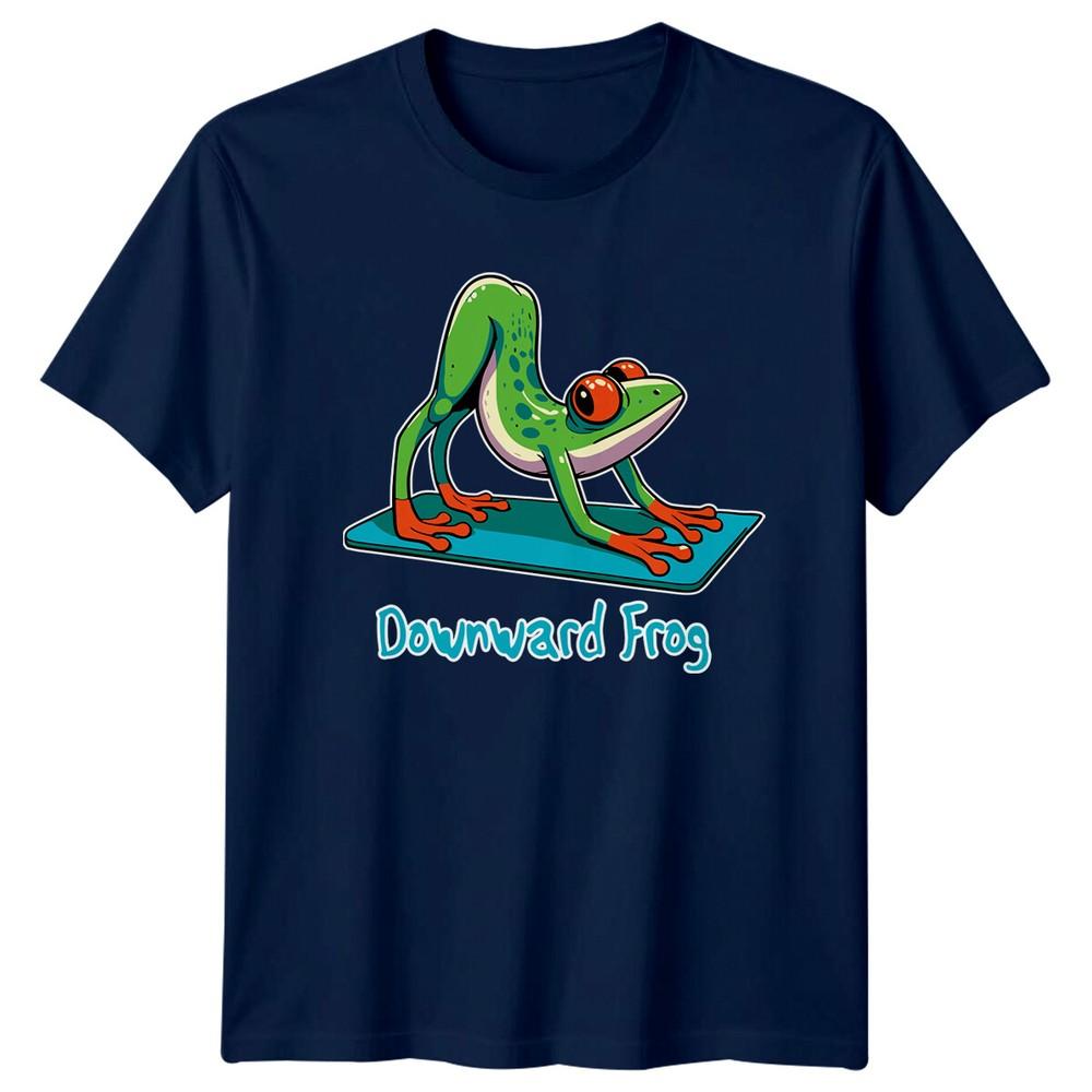 Downward Frog Yoga TShirt Funny Fitness Animal Tee