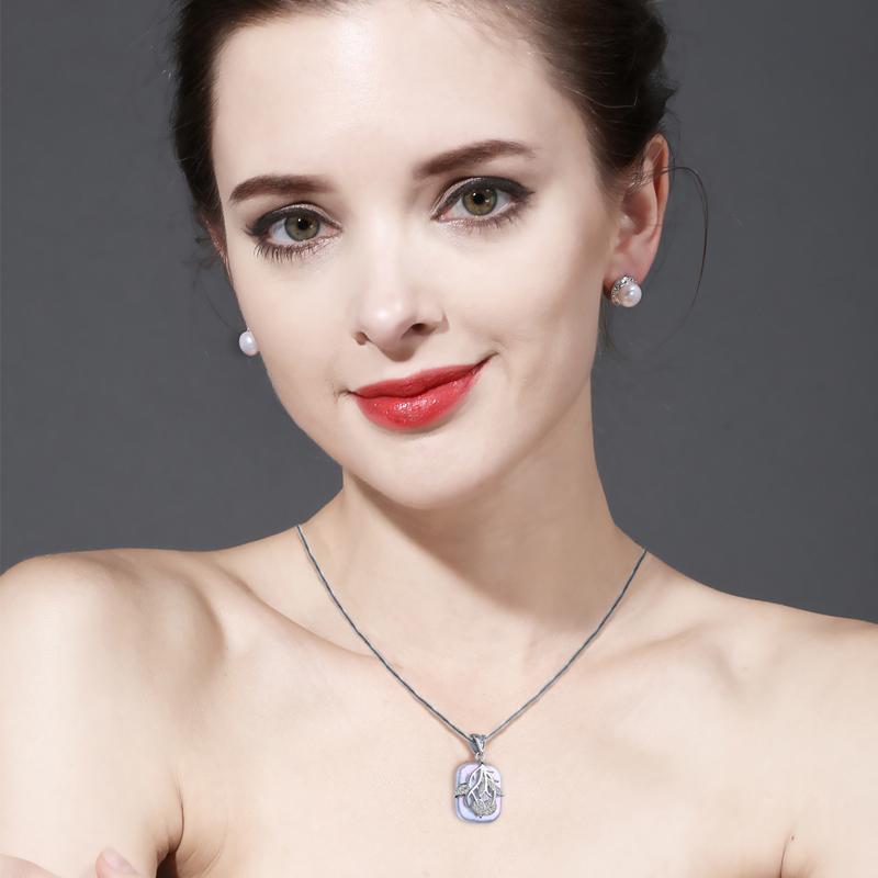 LSOOYH Натуральный пресноводный большой жемчуг в стиле барокко, классический кулон с цветком, ожерелья для женщин и девочек, подарок на день рождения, вечерние украшения