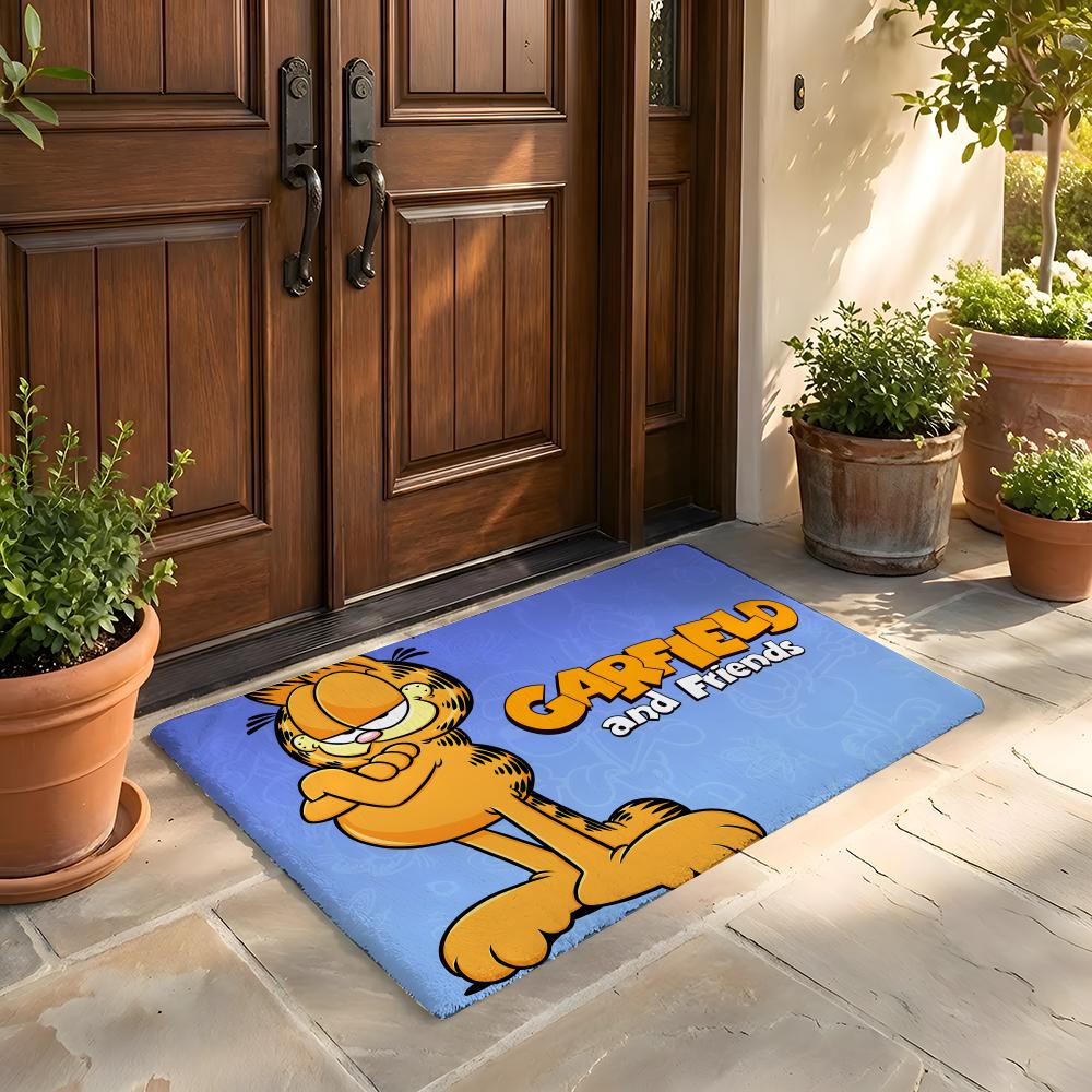 Floor Mat Soft Flannel Rug Non Slip Absorbent Mat for Bathroom Bedroom Home Decor A G G Garfield