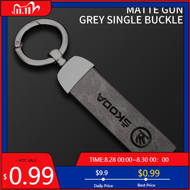 Car Sticker Car Logo Keychain Key Ring Chain Pendant Gifts For Skoda Octavia Rapid Fabia Superb Kodiaq Scala Karoq Kamiq Styling