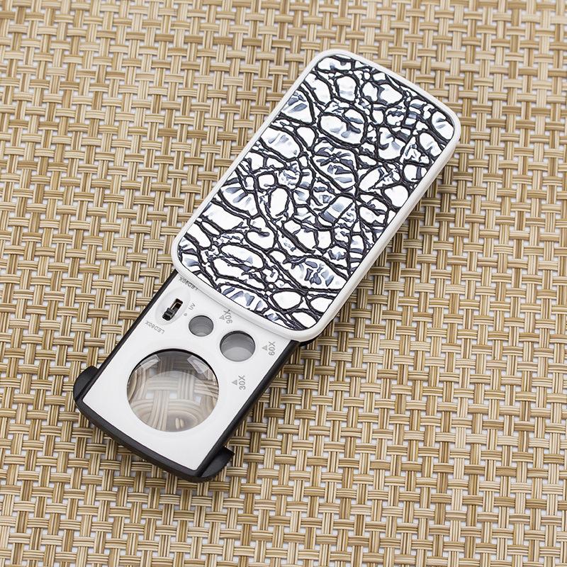 Jewelry Loupe Magnifier 30X 60X 90X LED Lighted Eye Loupe Mini Portable Magnifier With UV Light For Jewelry