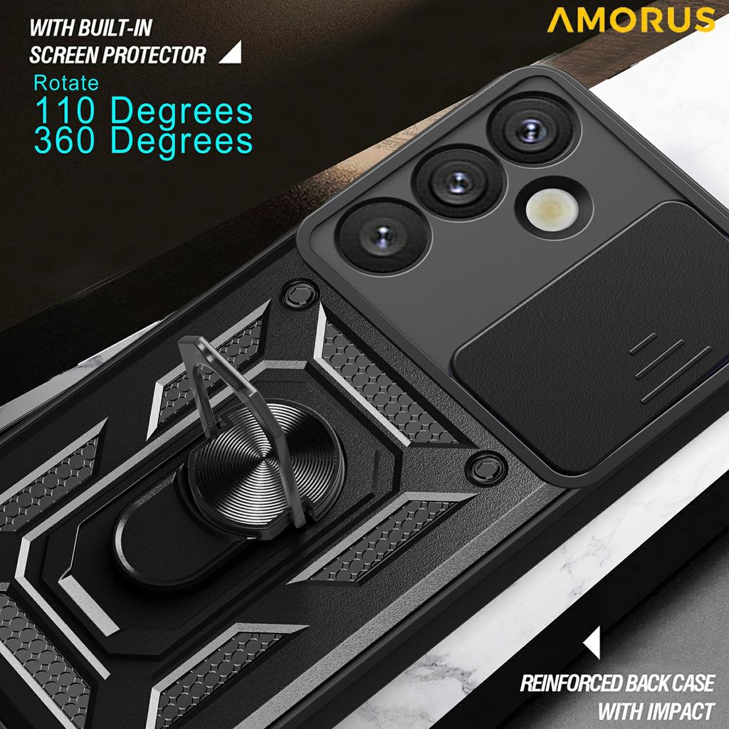 For Samsung Galaxy S26+ Case with Slide Camera Lid PC + TPU Kickstand Phone Cover