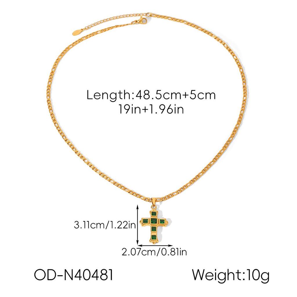 Хит продаж Французское Нержавеющее Стальное Крестовое Ожерелье с Подвеской из Циркона и Жемчуга