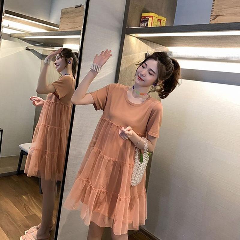 Summer Dress Loose Thin Short-sleeved Top Mid-length Summer Dress