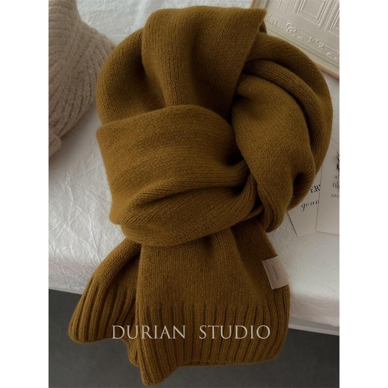 Шарфы из 100% чистой шерсти~ Избранная шерсть, утолщенные и увеличенные теплые вязаные шарфы, универсальные мужские и женские шарфы