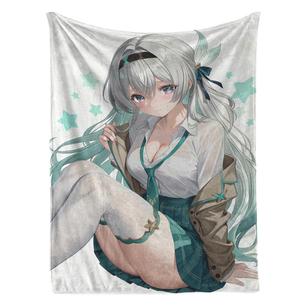 Cartoon Printed Flannel Blanket for Beds Hiking Picnic Fashionable Bedspread Throw Blanket