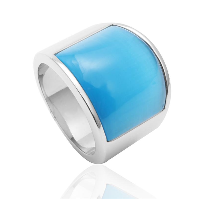 Ювелирное кольцо из нержавеющей стали с разноцветными драгоценными камнями, кольцо с черным агатом для мужчин и женщин, кольцо из титановой стали с разноцветными крупными драгоценными камнями