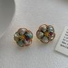 Серьги с геометрическим цветком из масляной живописи, легкие, роскошные, простые, премиальные серьги из натурального жемчуга, модные, универсальные серьги