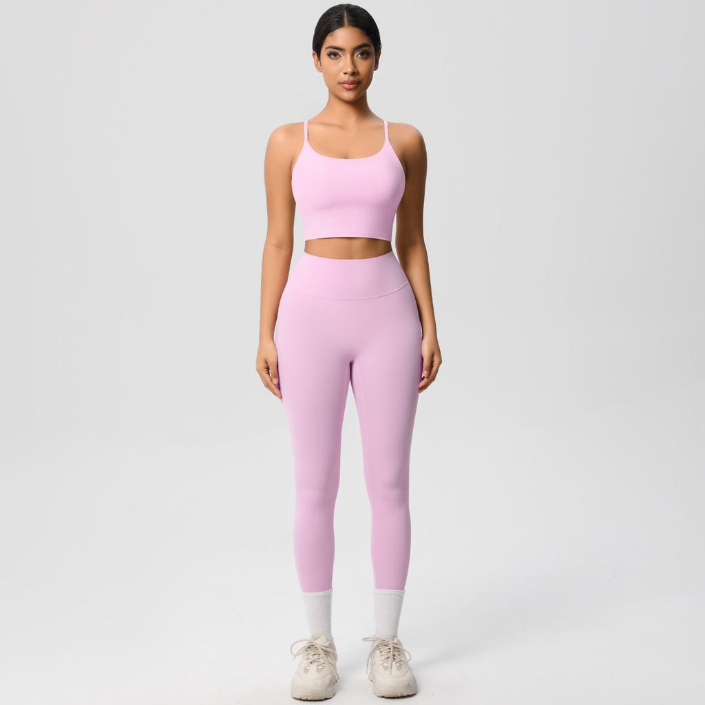 New Cloud Inspired Camisole Vest, Sports Bra, Yoga Suit Set, Quick Drying, Tight Fitting, Running, Leisure And Fitness Two-Piece Set For Women