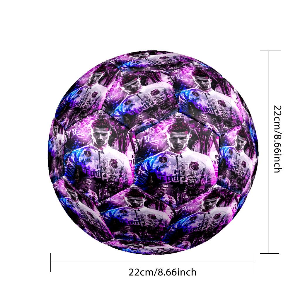Cr7 Football Legend Soccer Ball Size 5 Football Machine-Stitched Indoor/Outdoor Training and Matches Soccer Accessory