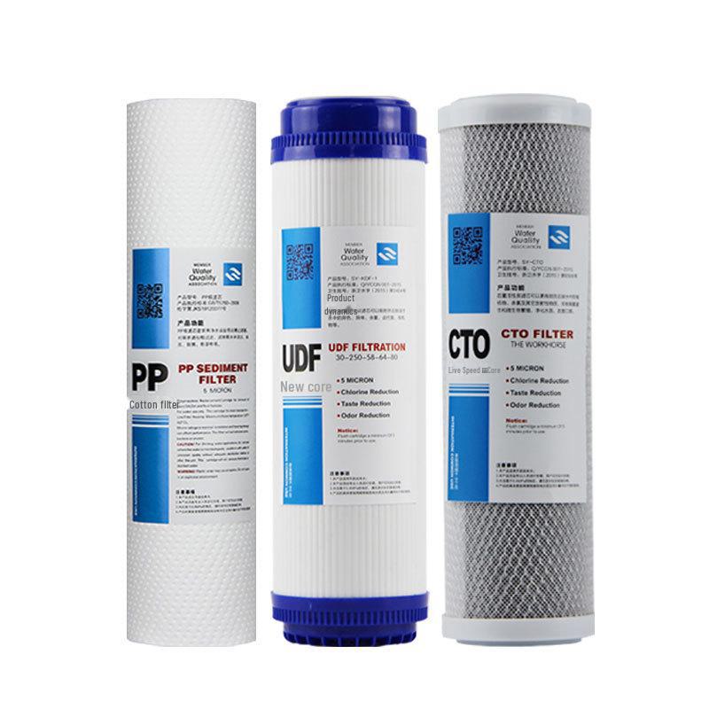 9.5" Water Purifier Filter: 1 Micron PP Cotton, Activated Carbon, Pre-Stage Filtration (First Three Stages)