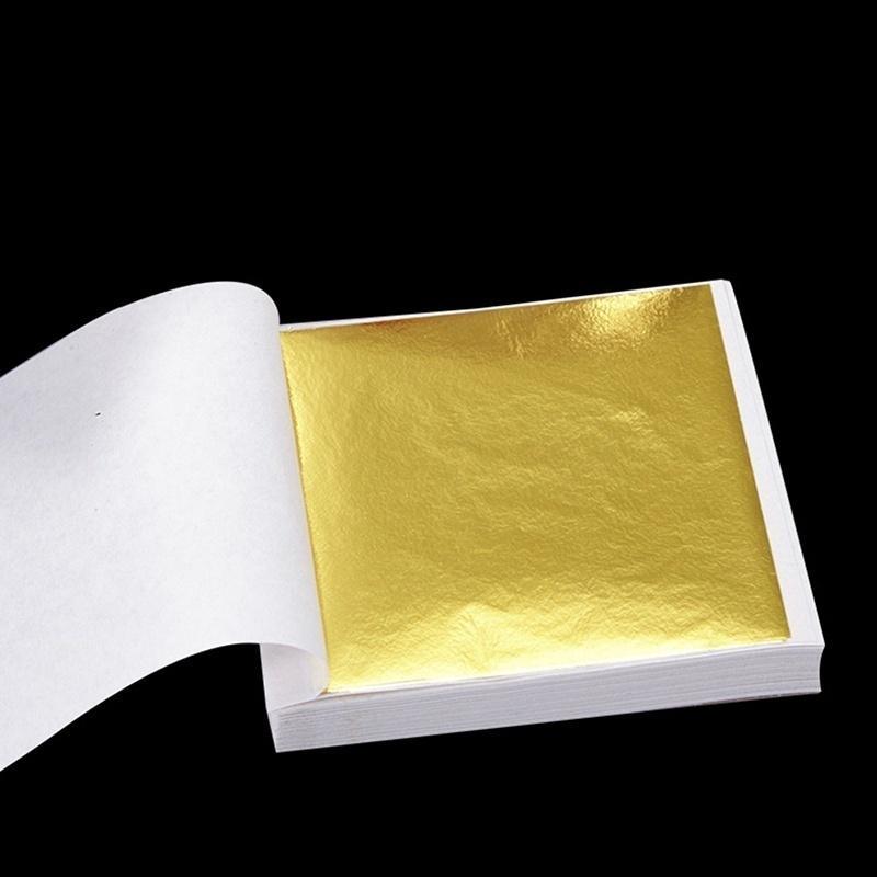 100 Pcs/set Gold Color Leaf Sheets for Art Crafts Design Gilding Framing Scrap AVE