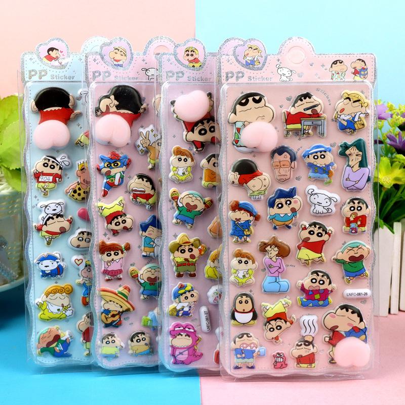 Thickened Crayon Shin-Chan Butt Pinch Decompression Sticker 3D Diy Phone Case Decorative Sticker Child  Toy