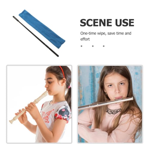 VICASKY Flute Cleaning Swab, Blue, Recorder Cleaning Stick, Care Supplies, Cleaning Tools, Wind Instrument Accessories