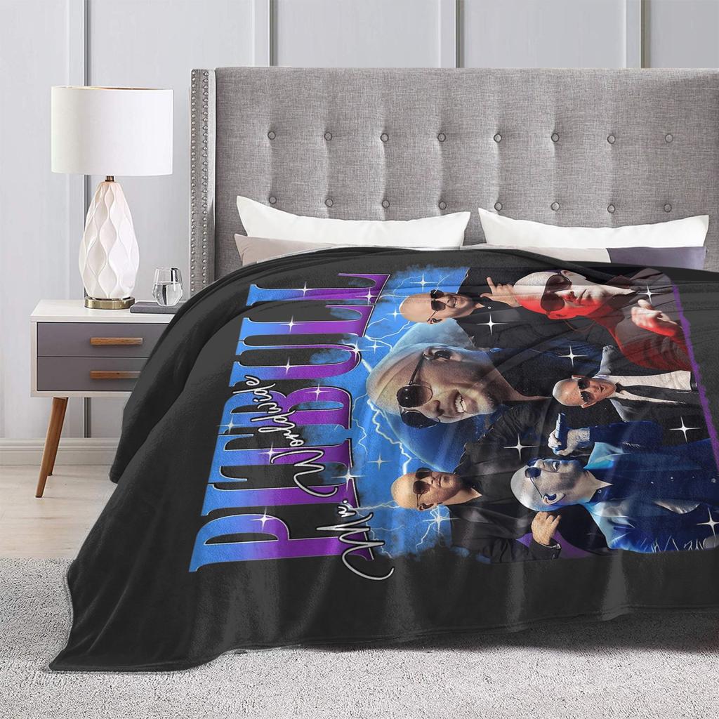 Mr Worldwide Pitbull Plush Blanket Children Flannel Throw Blanket For Couch Chair Sofa Bed Warm Design Quality Bedspread Idea