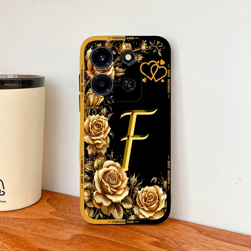 Чехол для Infinix Note 30 Pro 30 VIP 30i Модный с розовыми буквами Мягкий жидкий силиконовый чехол для телефона для Infinix Note30 Противоударный корпус