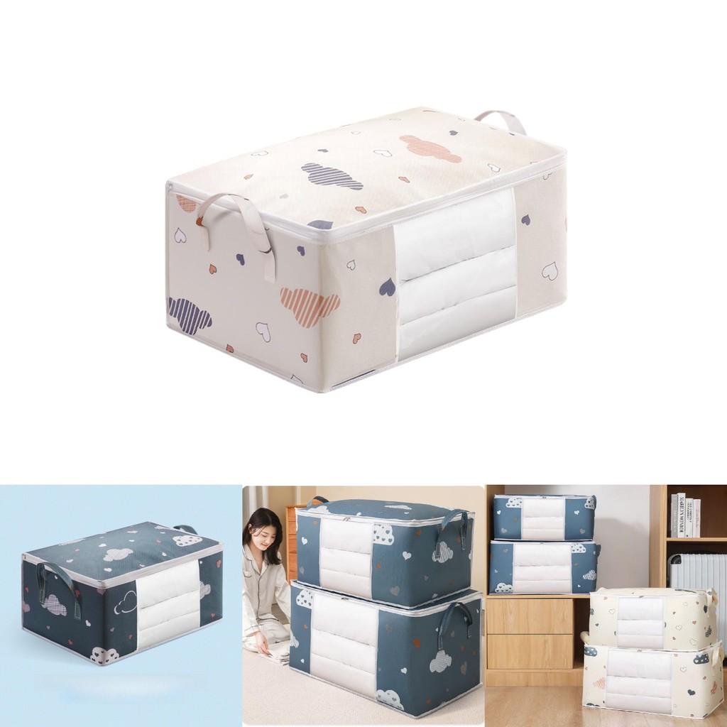 Cloud Heart Large Capacity Wardrobe Storage Bag With Transparent For Clothes And Comforters
