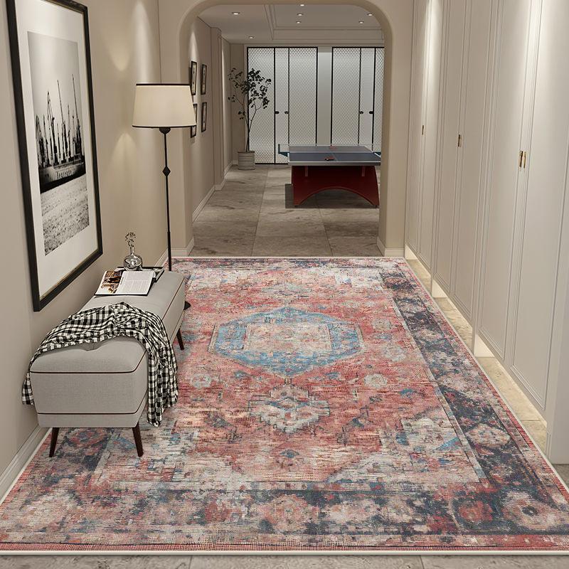 Ковер в персидском стиле большого размера, нескользящий, для гостиной, легко чистится, придверный коврик, мягкий, складной, ковер для зоны отдыха, можно стирать в машине