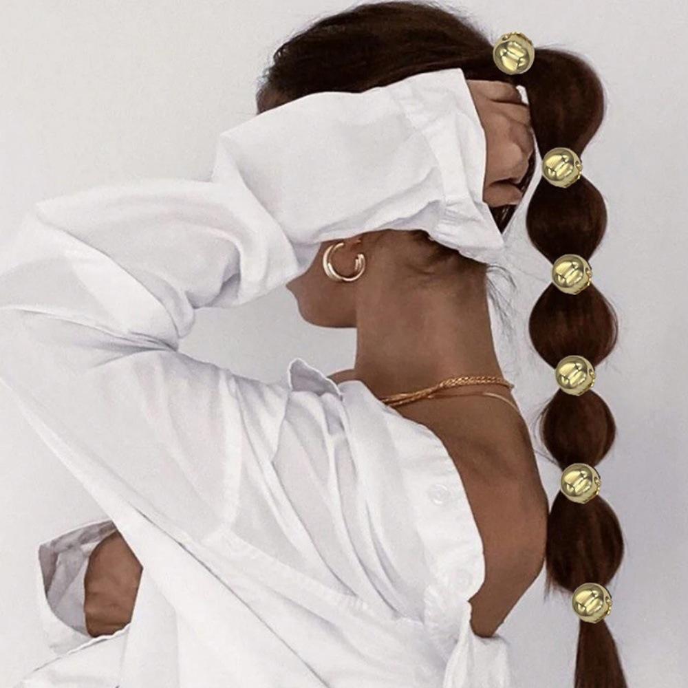 1 шт. Золотая и серебряная сферическая эластичная резинка для волос, высококлассная, милая, крутая резинка для волос, не повреждающая волосы, резинка для волос для низкого хвоста, аксессуары для волос