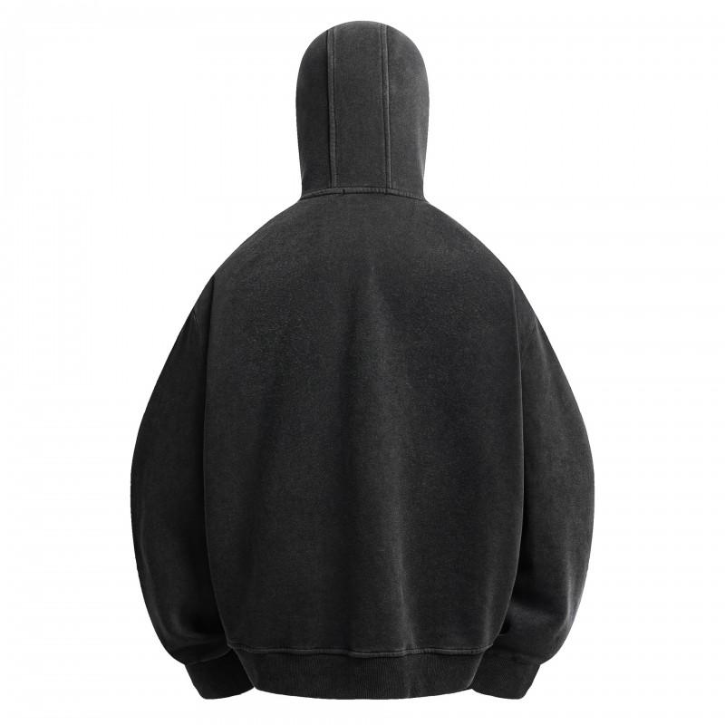 Men Women Casual Hip Hop Hoodie Solid Color Zip Up Streetwear Sweatshirt Teens