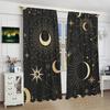 2 шт. Луна Звезды - Шторы с принтом, Полиэстер, шторы для спальни, Декор для гостиной, домашний декор