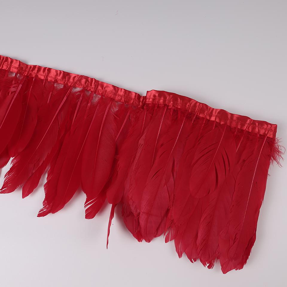 Отделка из гусиных перьев, лента-бахрома, 2 ярда/шт., швейные поделки, плюмаж для платья, юбки, настенное украшение для праздничной одежды