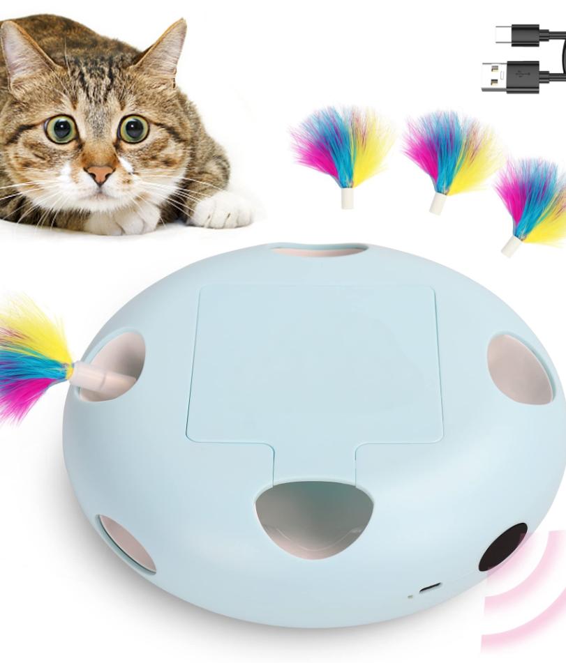 Игрушки для кошек, Интерактивные игрушки для домашних кошек, Умная интерактивная игрушка для котят, Автоматический 7-луночный «Ударь крота» с мышками