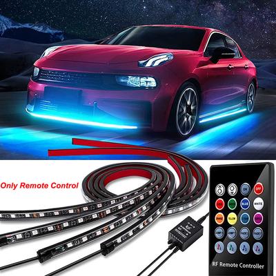 Неоновая светодиодная RGB подсветка днища автомобиля, управление пультом/приложением, гибкая водонепроницаемая светодиодная лента, декоративная лампа для подсветки кузова автомобиля