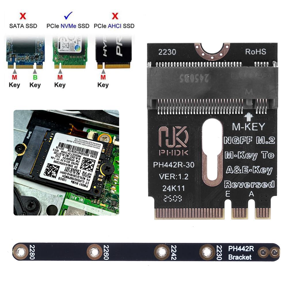 Адаптер M.2 A+E на NVME SSD с ключом M, адаптер PCI-E 4.0 с кронштейном, интерфейс M2 WIFI для SSD NVME 2230 2242 2260 2280