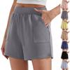 Женские однотонные повседневные мешковатые шорты с высокой талией, широкие, утягивающие, повседневные спортивные брюки, домашние брюки, пляжные брюки