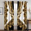 Дешевый 3D-принт, черное золото, классический бренд, роскошный узор, череп, 2 шт., затеняющая оконная занавеска для гостиной, спальни, декоративный крючок