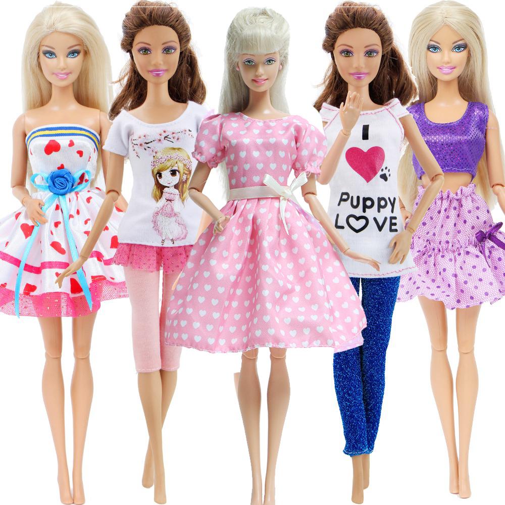 Fashion Mixed Style Outfits Colorful Wedding Party Dress T-shirt Trousers DIY Accessories Clothes for 11.5'' Doll Kids Toy