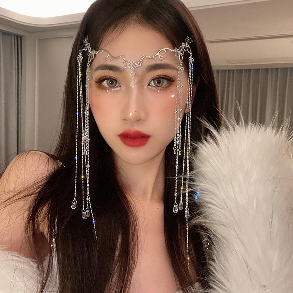 Chinese Style Women Retro Bridal Hollow Bead Hair Clips Rhinestones Crystal Barrette Tassel Hairpin