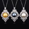 Jewelry Copper Bottom Plating Design Pearl Luxury Retro Pendant Necklace 16Mm
