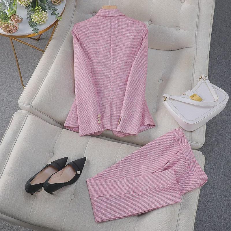 Busaron Women's Long-Sleeve Professional Suit and Trousers for Interviews and Sales Work