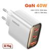 Toocki 40W GaN USB Charger Type C QC 4.0 Quick Charge Dual Type C Fast Phone Charger For iPhone 15 14 13 12 Pro Max Samsung S23 4