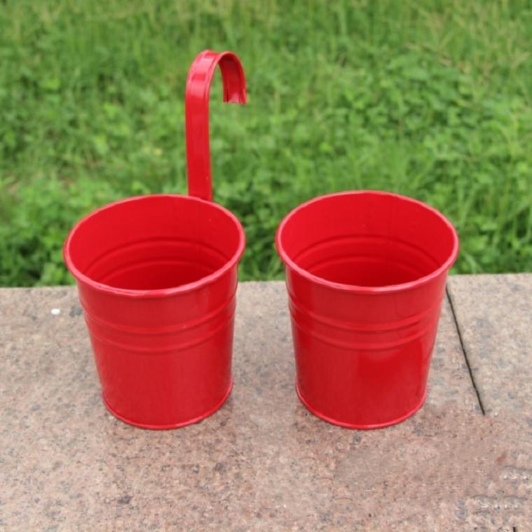 Подвесной кашпо, перила, балконный кашпо для комнатных уличных растений, металлическое ведро для трав, для оконного настенного забора со съемными крючками